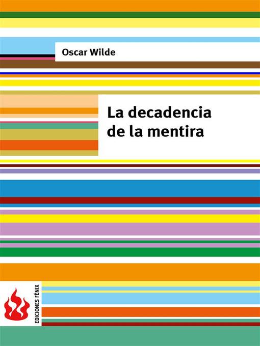 Title details for La decadencia de la mentira (low cost). Edición limitada by Oscar Wilde - Available